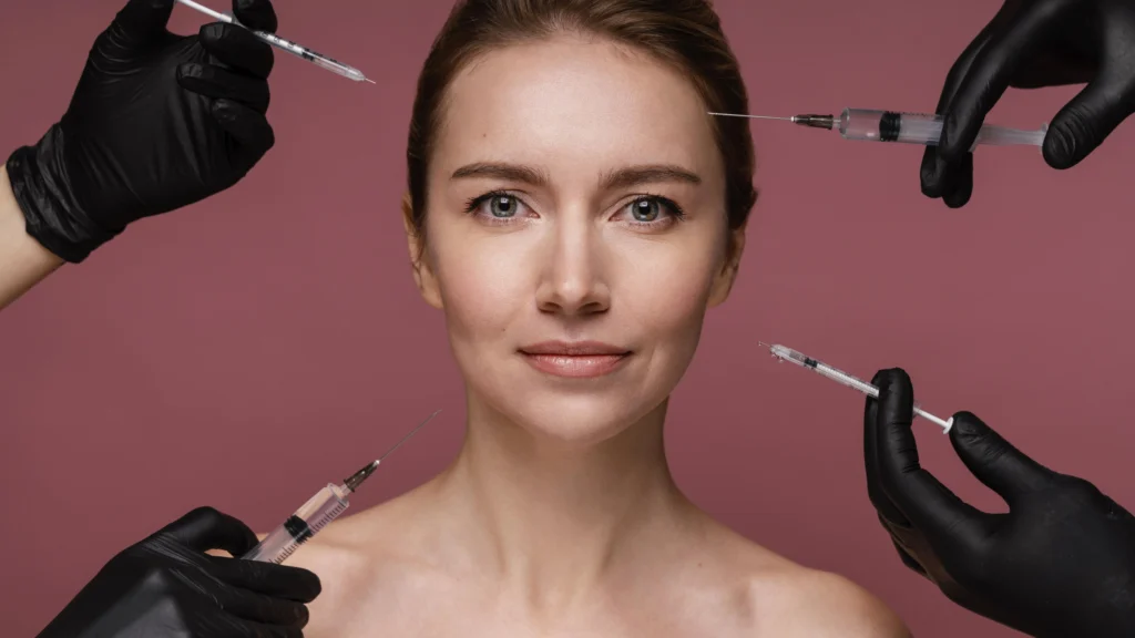 A medical professional administering injections to treat acne scars, demonstrating a clinical approach to how to get rid of acne scars